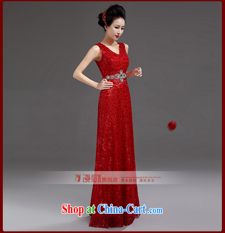 Early animated evening dress 2015 new, luxurious, elegant and sexy Deep V for long fall dress moderator performance service Red. The $20 does not support return pictures, price, brand platters! Elections are good character, the national distribution, so why buy now enjoy more preferential! Health