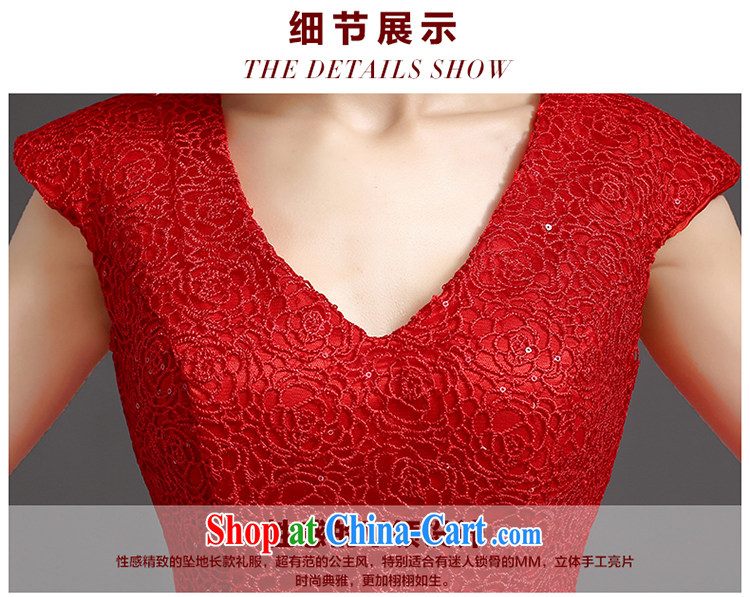 Early animated evening dress 2015 new dual-shoulder dress long sleek sexy dress bride wedding toast clothing Red. The $20 does not support return pictures, price, brand platters! Elections are good character, the national distribution, so why buy now enjoy more preferential! Health