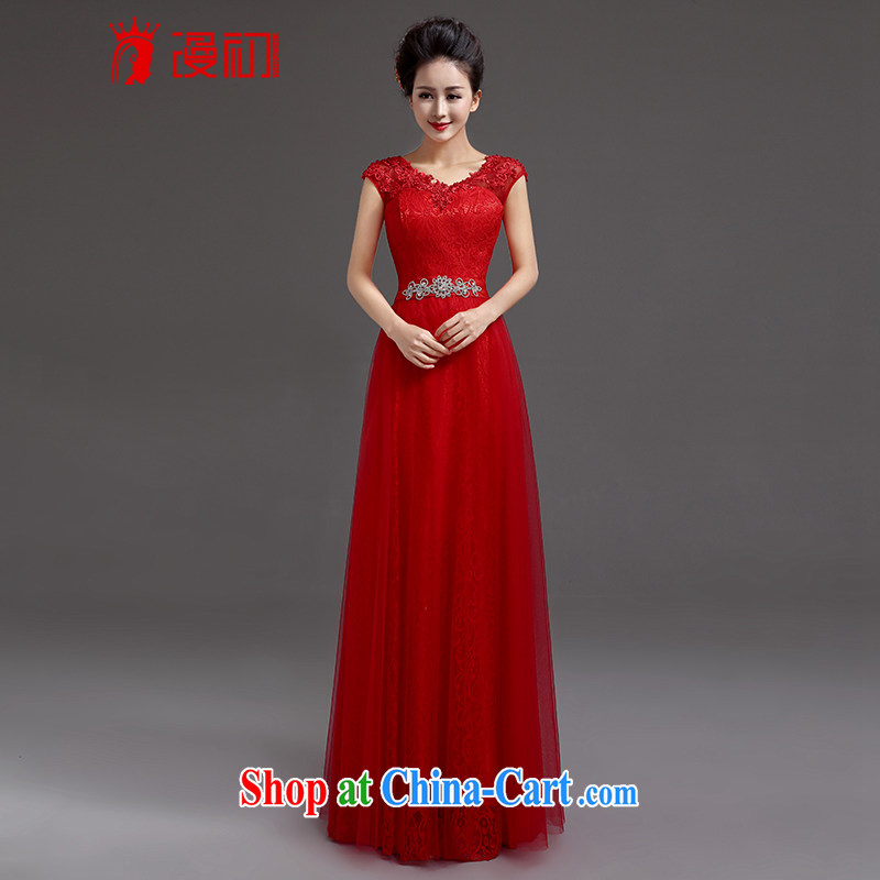 Early definition 2015 new wedding dresses red long marriages lace double-shoulder dress uniform toasting Red. The _20 does not support return