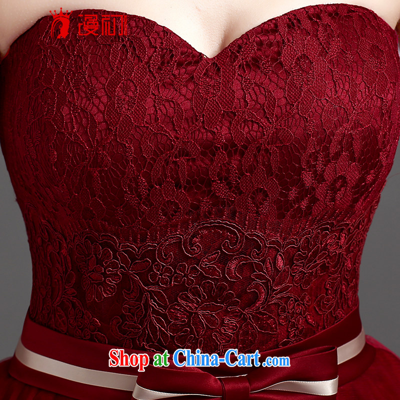 Early definition 2015 new small dress bridal Evening Dress wedding bridesmaid serving short wine red lace bows serving wine red. The $20 does not support return to early definition, shopping on the Internet