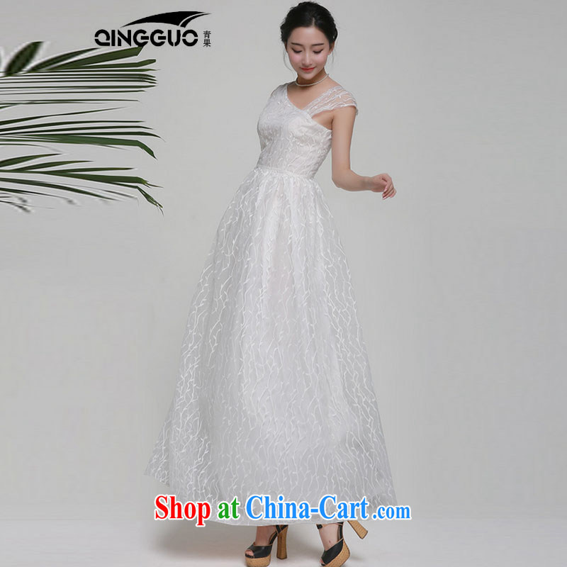 Bamboo incense, the 2015 spring and summer new dresses evening dress and long skirt embroidered 7008 white S, bamboo incense, and shopping on the Internet