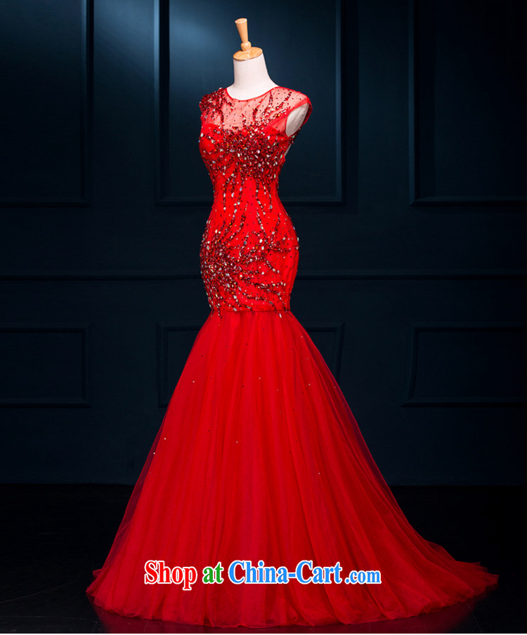 It is the JUSERE high-end dress 2015 spring and summer new dual-shoulder-neck Korean long small-tail bridal toast service banquet Evening Dress stylish Chinese red high-end custom contact Customer Service pictures, price, brand platters! Elections are good character, the national distribution, so why buy now enjoy more preferential! Health