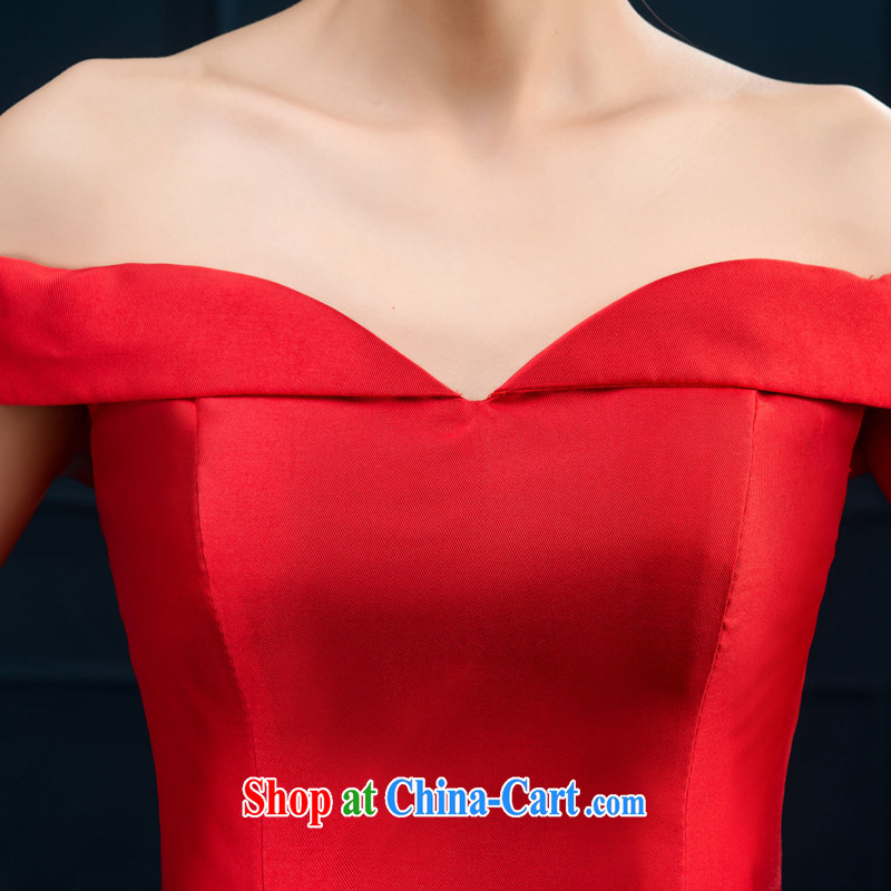 The field shoulder banquet dress 2015 new short Evening Dress summer dress party girl bride toast clothing Red Red XXL, Diane M-kay, shopping on the Internet