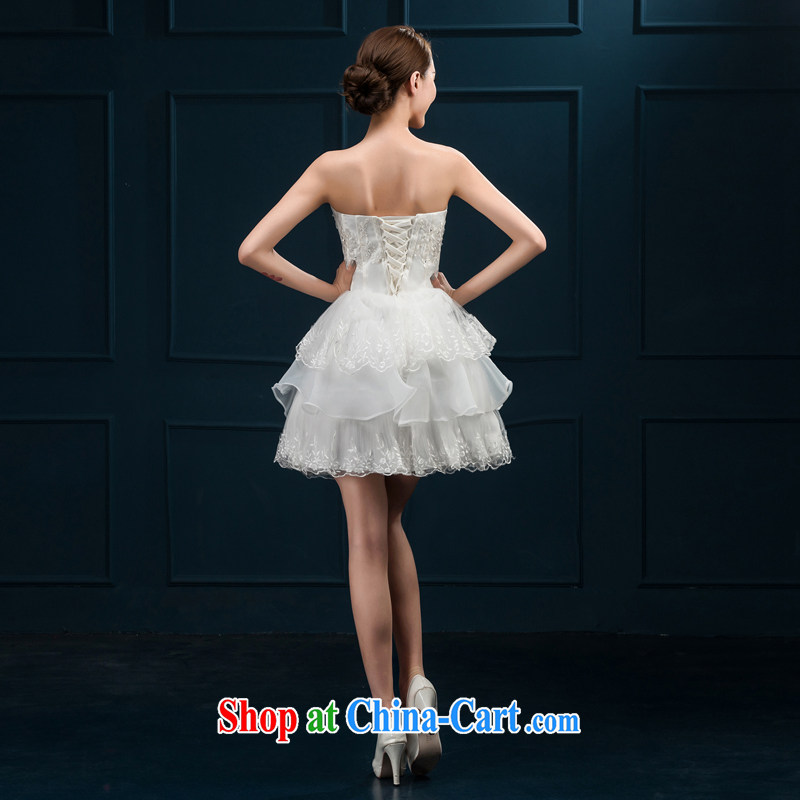 bridesmaid dress short dress Princess dress bridal wedding champagne color bridesmaid wiped his chest shaggy dress small dress white XXL, flower Angel (DUOQIMAN), and, online shopping