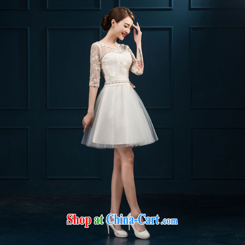 2015 new bridesmaid toast serving serving summer short sleeves in bridesmaid dress Evening Dress married women chairpersons dress girls white XXL, Diane M Ki, shopping on the Internet