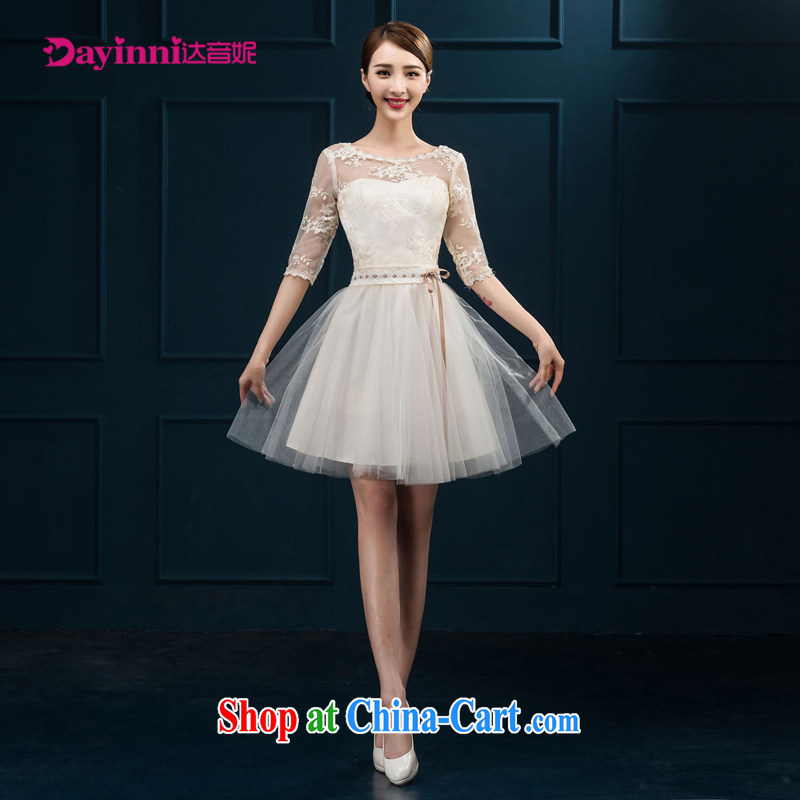2015 new bridesmaid toast serving serving summer short sleeves in bridesmaid dress Evening Dress married women chairpersons dress girls white XXL