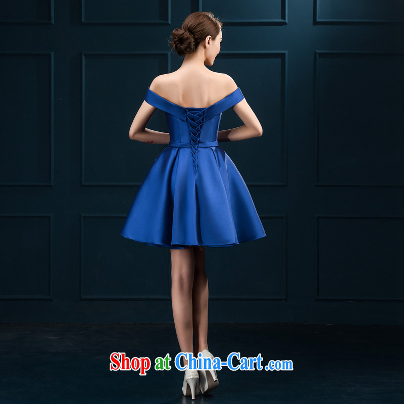The field shoulder banquet dress 2015 new short Evening Dress summer dress party girl bride toast clothing red or blue XL, my dear Bride (BABY BPIDEB), online shopping
