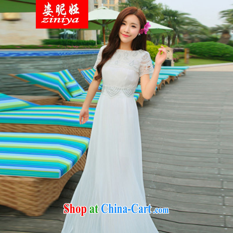 Colorful nickname Julia summer 2015 new women's clothing Lace Embroidery short sleeve white dress with drag and drop 100 hem Evening Dress dress black L, colorful nicknames, and, shopping on the Internet