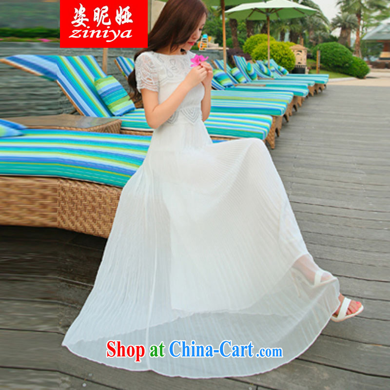 Colorful nickname Julia summer 2015 new women's clothing Lace Embroidery short sleeve white dress with drag and drop 100 hem Evening Dress dress black L, colorful nicknames, and, shopping on the Internet