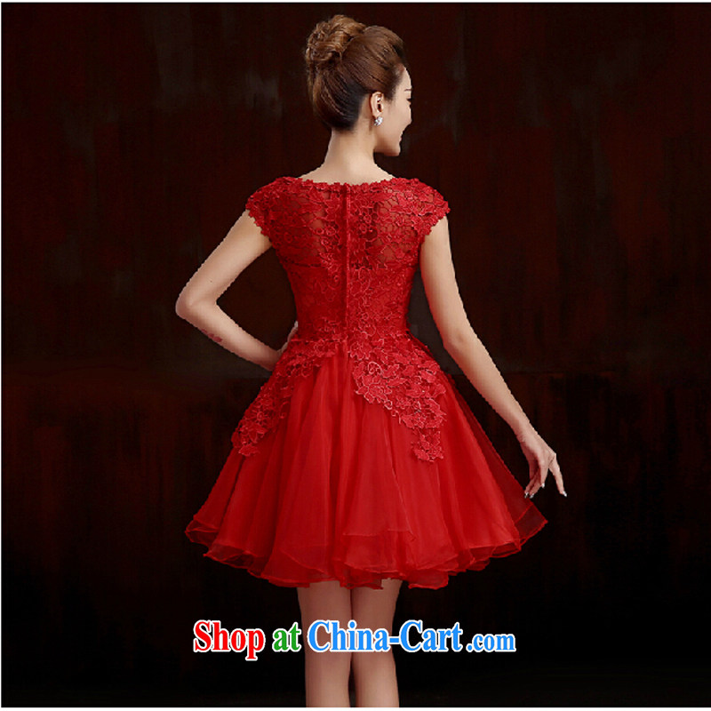 Toasting service 2015 spring bridal wedding dress short, red stylish large code banquet dress girls summer red tailored to contact customer service, plain bamboo love yarn, shopping on the Internet