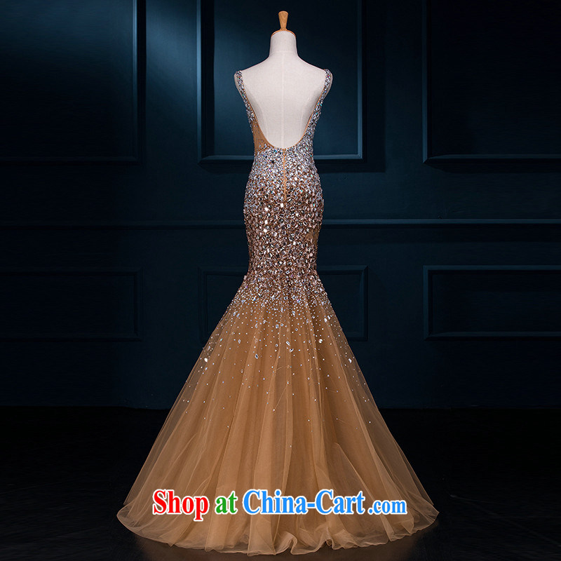It is not the JUSERE high-end wedding dresses banquet dress spring and summer moderator dress girl wedding package shoulder crowsfoot bride toast wedding service long, cultivating gold 8, is by no means set, and shopping on the Internet