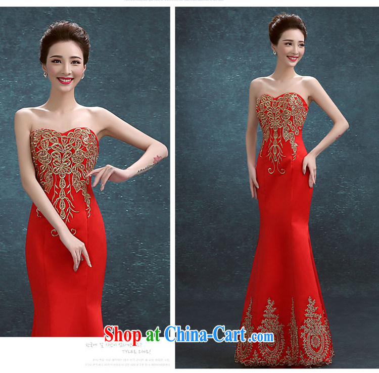 7 color 7 tone Korean version 2015 new erase chest long marriages served toast short evening dress wedding dresses L 042 red tailored (no refund) pictures, price, brand platters! Elections are good character, the national distribution, so why buy now enjoy more preferential! Health
