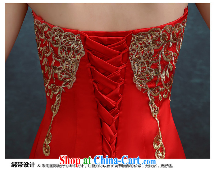 7 color 7 tone Korean version 2015 new erase chest long marriages served toast short evening dress wedding dresses L 042 red tailored (no refund) pictures, price, brand platters! Elections are good character, the national distribution, so why buy now enjoy more preferential! Health