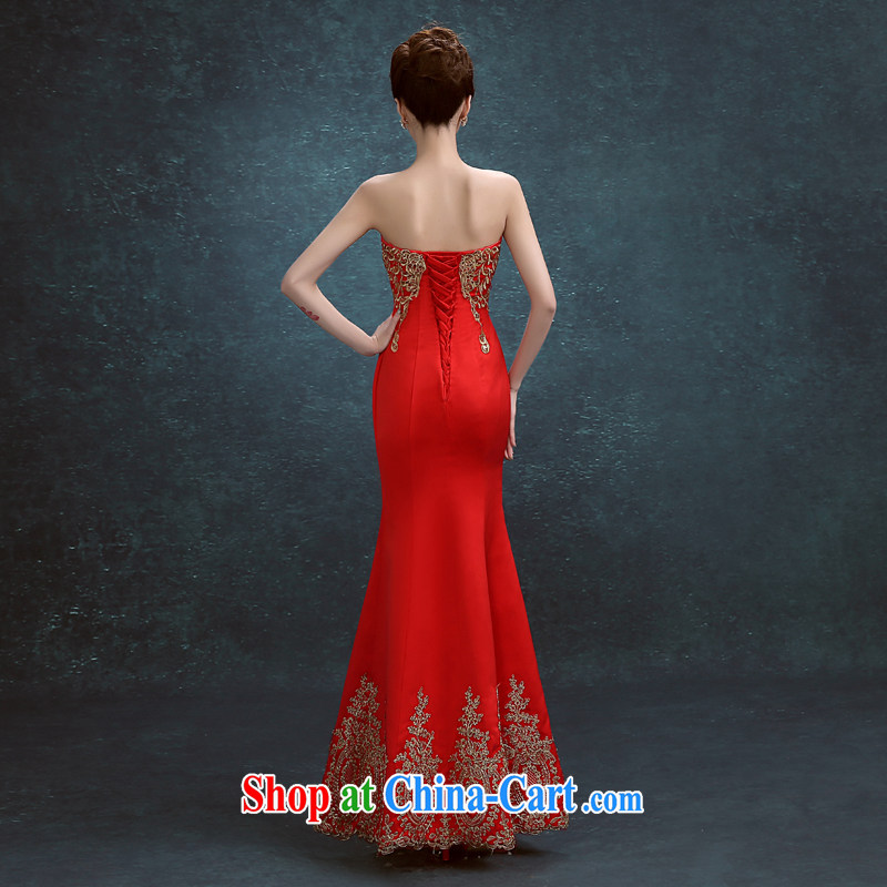 7 color 7 tone Korean version 2015 new erase chest long marriages served toast short evening dress wedding dresses L 042 red tailored (no refund) and 7-Color 7 tone, shopping on the Internet