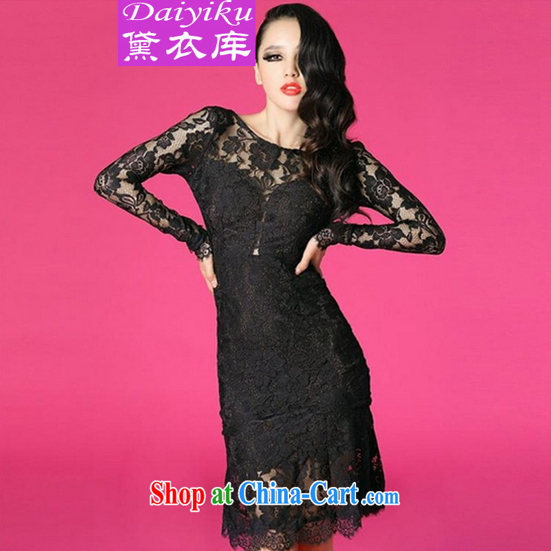 Diane Yi Library in Europe and America, 2015 spring new back exposed Openwork sexy beauty package and lace dresses dress Peacock Green S, Diane Yi Library (DAIYIKU), online shopping
