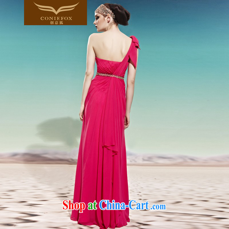Creative Fox Evening Dress Red single shoulder bridal wedding dress banquet toast. The annual dress long graphics thin with dresses 58,010 picture color L, creative Fox (coniefox), online shopping