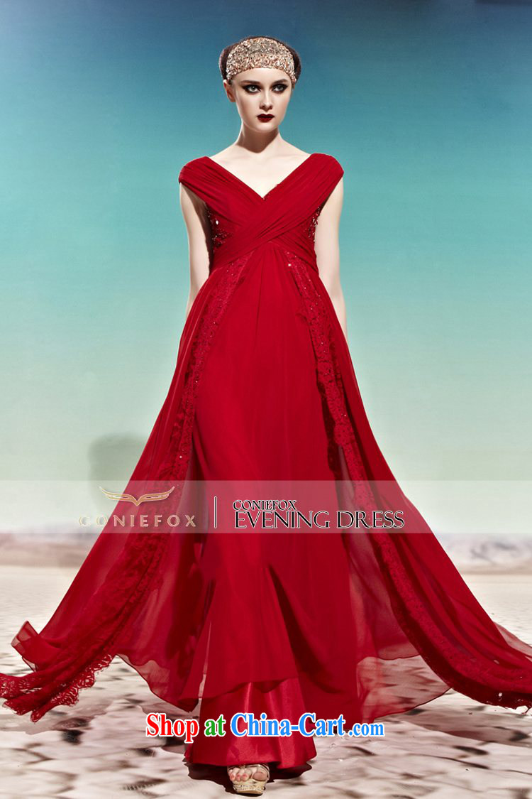 Creative Fox Evening Dress sexy Deep v red bridal wedding dress toast service banquet Evening Dress uniforms bridesmaid dress long dress 58,001 picture color XL pictures, price, brand platters! Elections are good character, the national distribution, so why buy now enjoy more preferential! Health