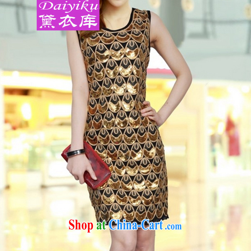 Diane Yi Library 2015 dinner with Korean girls fall with new packages and vest dress dress gold are code
