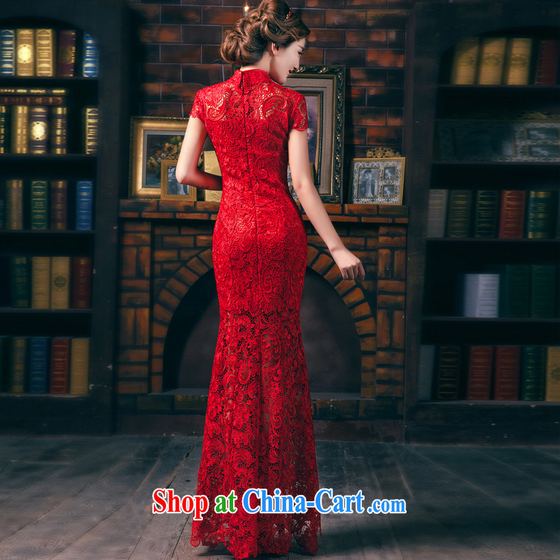 The Greek Cypriot, Mona Lisa (XILUOSHA) wedding dresses skirt lace bridal toast serving long, Mr Ronald ARCULLI and stylish Chinese wedding dresses at Merlion 2015 spring Chinese red long skirt 7 XL cuff, the Greek Cypriot, Mona Lisa (XILUOSHA), online sh