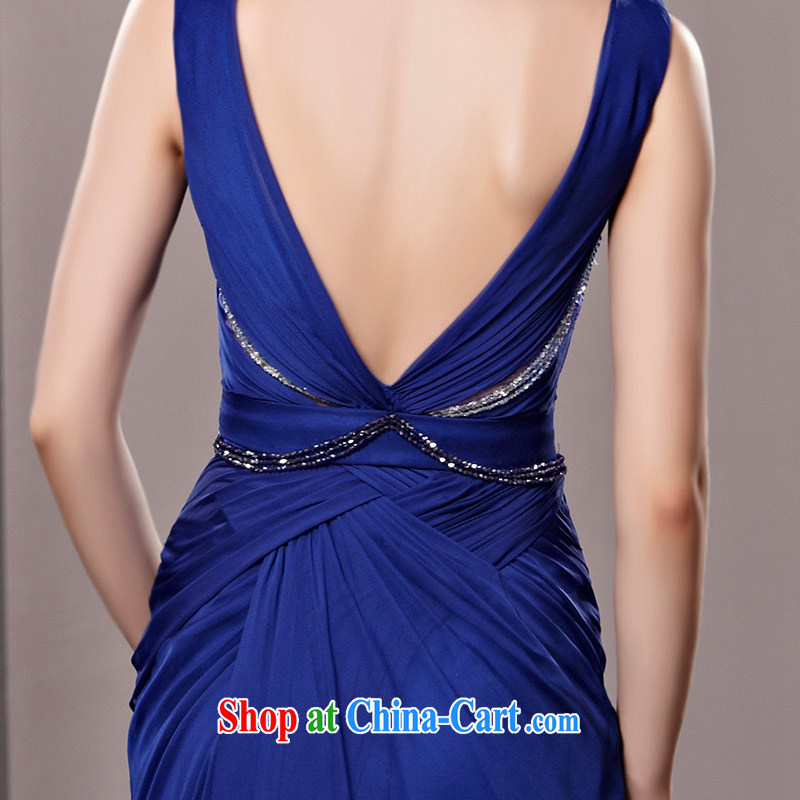 Creative Fox Evening Dress blue bows. Stylish and elegant long bridesmaid dress in Europe and America as well as banquet evening dress the annual 81,328 dresses picture color L, creative Fox (coniefox), online shopping