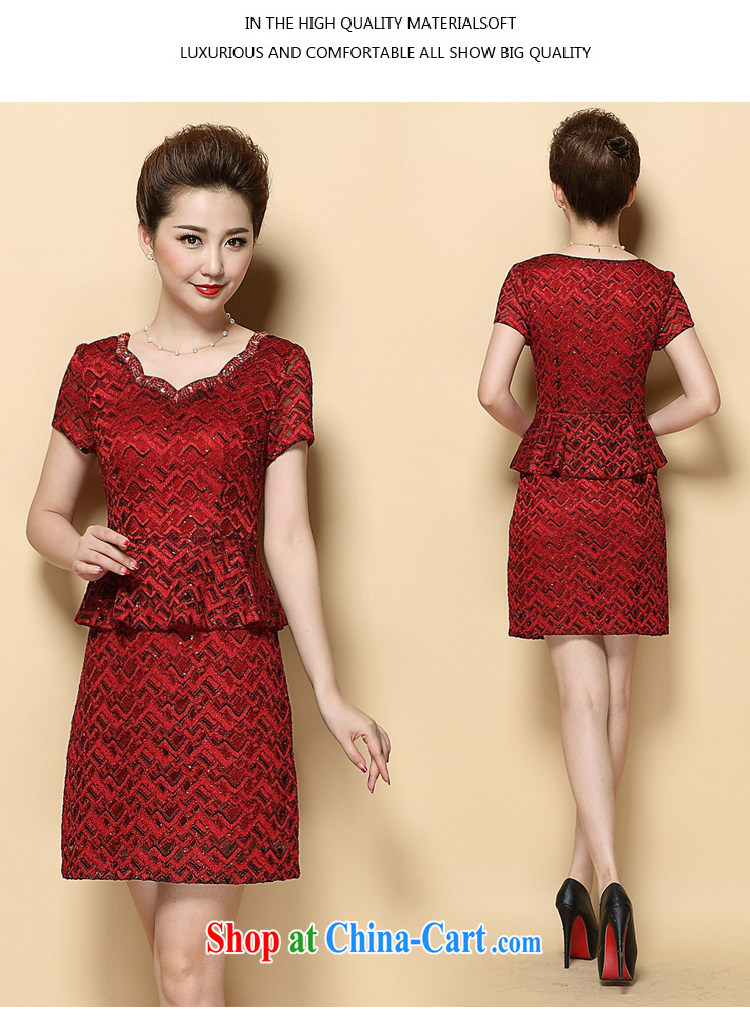Kosovo Lucy (Woxi) 2015 summer beauty mother short-sleeved dresses temperament leave two-piece wedding dress 6385 red XXXXL pictures, price, brand platters! Elections are good character, the national distribution, so why buy now enjoy more preferential! Health