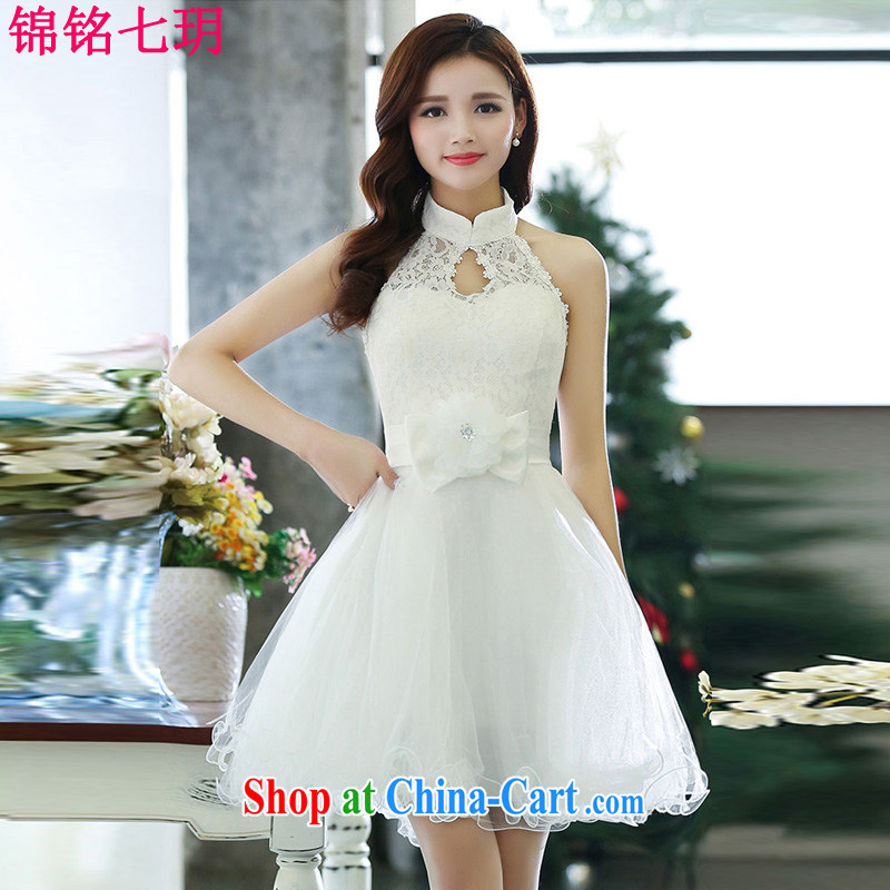 wah lee Yin Yue 7 summer 2015 new only American wedding dresses serving toast dress banquet service, short white XL