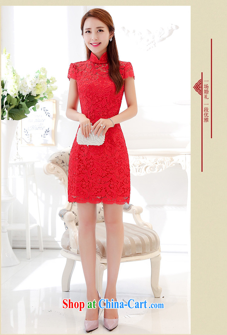 Kam Ming Yin Yue 7 summer 2015 new marriages wedding dresses serving toast video thin cheongsam dress red L pictures, price, brand platters! Elections are good character, the national distribution, so why buy now enjoy more preferential! Health