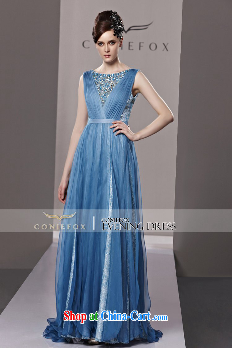 Creative Fox dress banquet blue long-tail dress wedding dresses new toast clothing luxury parquet drill evening dress dress dress 81,321 picture color M pictures, price, brand platters! Elections are good character, the national distribution, so why buy now enjoy more preferential! Health