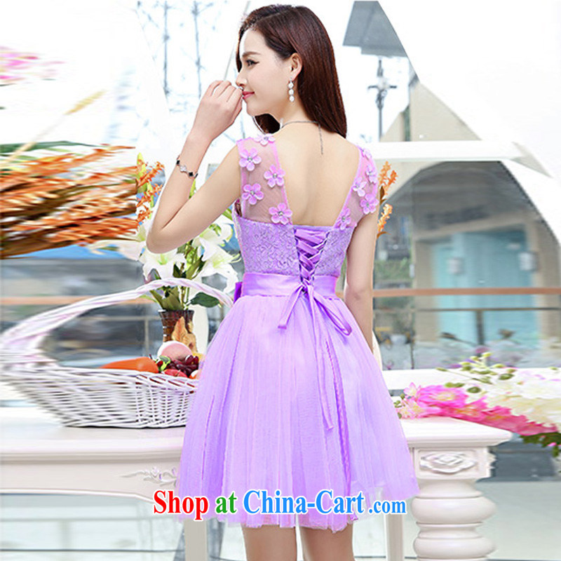 Kam Ming Yin Yue 7 summer 2015 new, only the US wedding dresses serving toast dress banquet service, short purple XL, Kam-ming 7 Yin Yue, shopping on the Internet