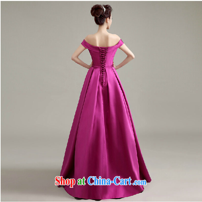 banquet dress long 2015 spring bridal toast Service Annual Meeting of the persons chairing wedding dress a field shoulder female Red long L, pure bamboo love yarn, shopping on the Internet