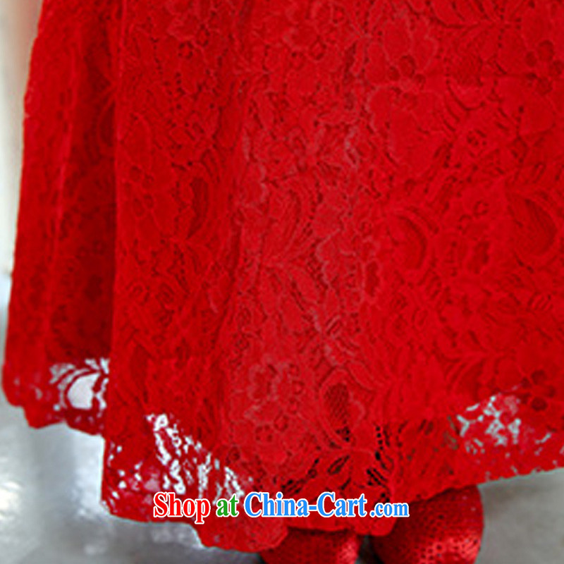 Lee Yin Yue 7 summer 2015 new-style dress uniform toast dress banquet service, long red XL, Kam Ming 7 Yin Yue, shopping on the Internet