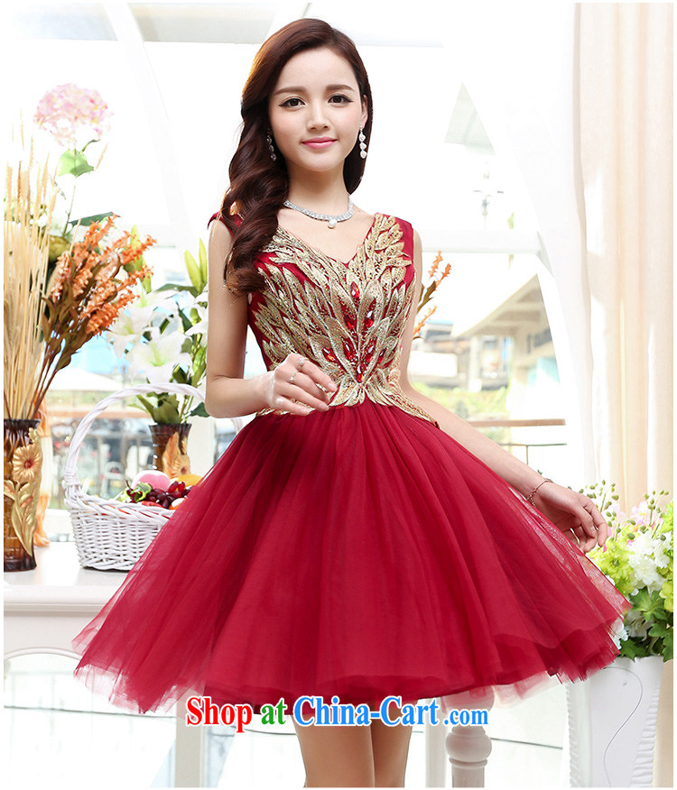 Kam Ming Yin Yue 7 summer 2015 new marriages embroidery luxury wedding dresses serving toast dress, short, red wine L pictures, price, brand platters! Elections are good character, the national distribution, so why buy now enjoy more preferential! Health