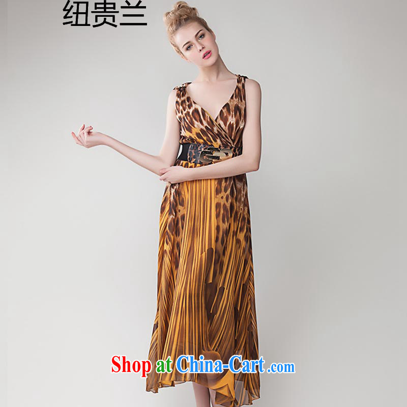 the NÃ¼rburgring, 8393 #2015 Europe spring and summer new Leopard gradient sexy dress skirt the long skirt red L, New Zealand your LAN, Internet shopping