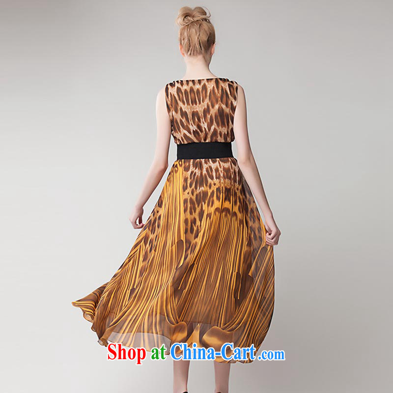 the NÃ¼rburgring, 8393 #2015 Europe spring and summer new Leopard gradient sexy dress skirt the long skirt red L, New Zealand your LAN, Internet shopping