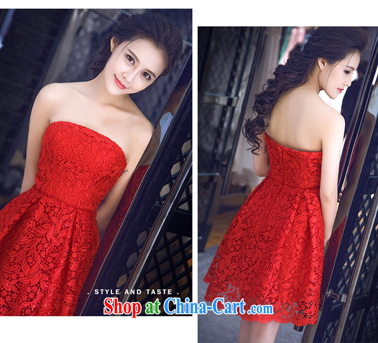 Love Life Korean summer 2015 new retro water-soluble lace bare chest short shaggy dresses red bridal toast clothing red S pictures, price, brand platters! Elections are good character, the national distribution, so why buy now enjoy more preferential! Health