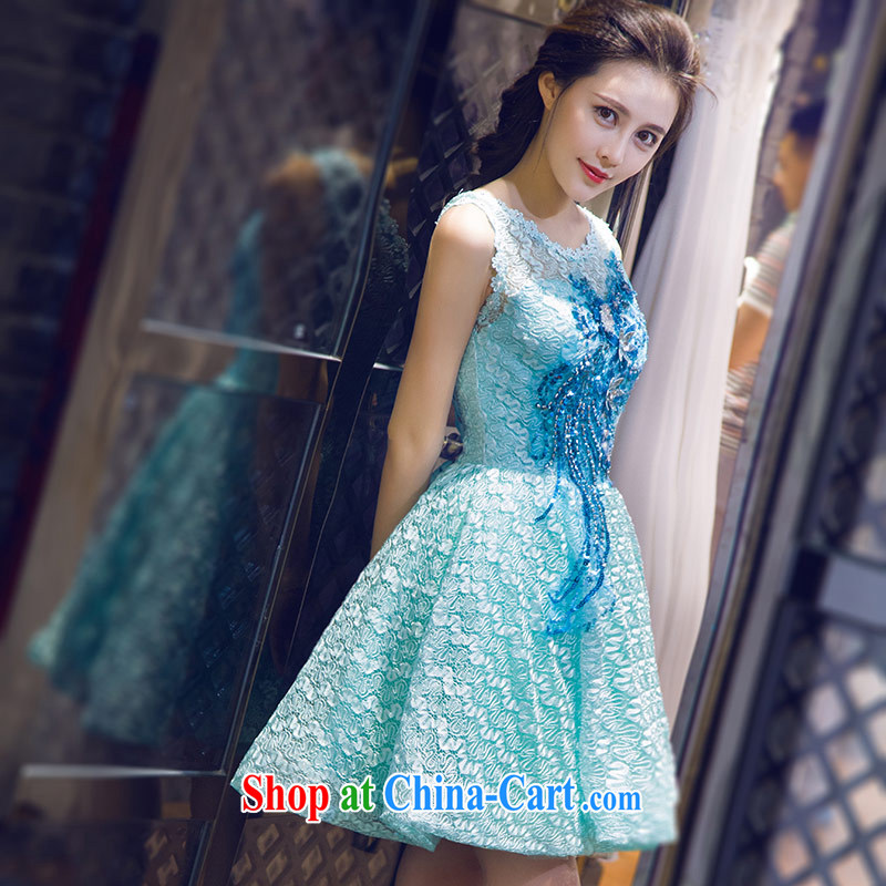 Love Life retro summer 2015 New Field shoulder-neck banquet dress bridesmaid dresses small shaggy dress Lake green XXL, love life, and shopping on the Internet