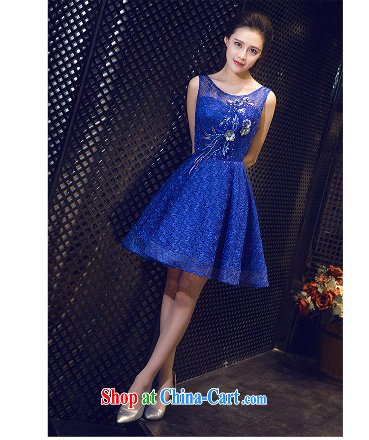 Love Life antique wood drilling 2015 summer New Field shoulder-neck royal blue short dress uniform toasting banquet dress wedding bridesmaid clothing turquoise XL pictures, price, brand platters! Elections are good character, the national distribution, so why buy now enjoy more preferential! Health