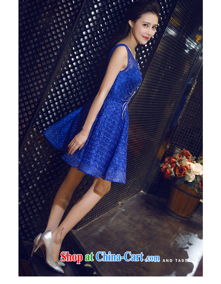 Love Life antique wood drilling 2015 summer New Field shoulder-neck royal blue short dress uniform toasting banquet dress wedding bridesmaid clothing turquoise XL pictures, price, brand platters! Elections are good character, the national distribution, so why buy now enjoy more preferential! Health