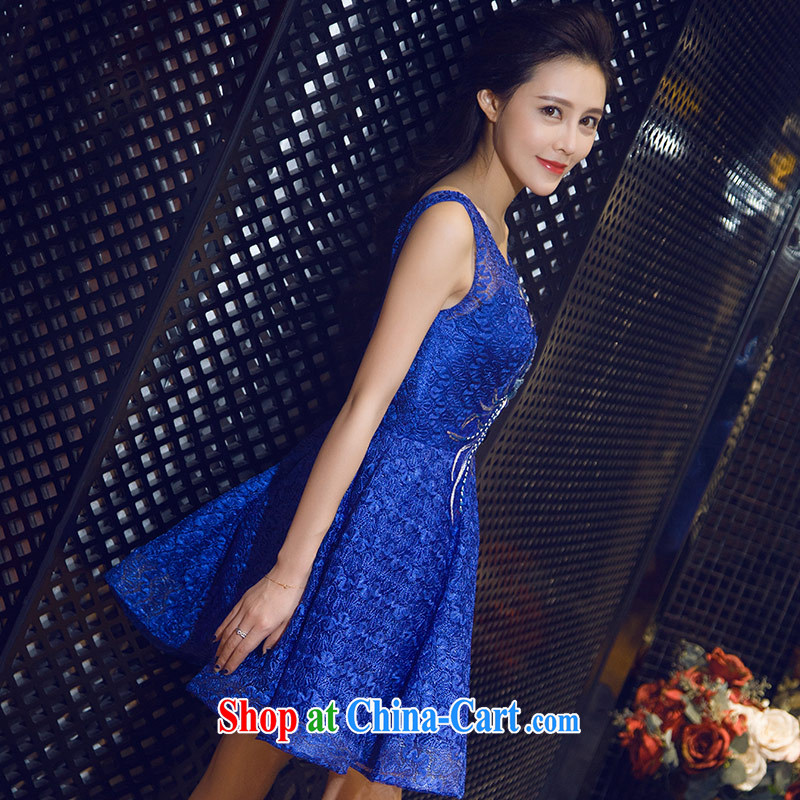 Love Life antique wood drilling 2015 summer new, a shoulder-neck royal blue short dress uniform toasting banquet dress wedding bridesmaid clothing turquoise XL, love life, and shopping on the Internet