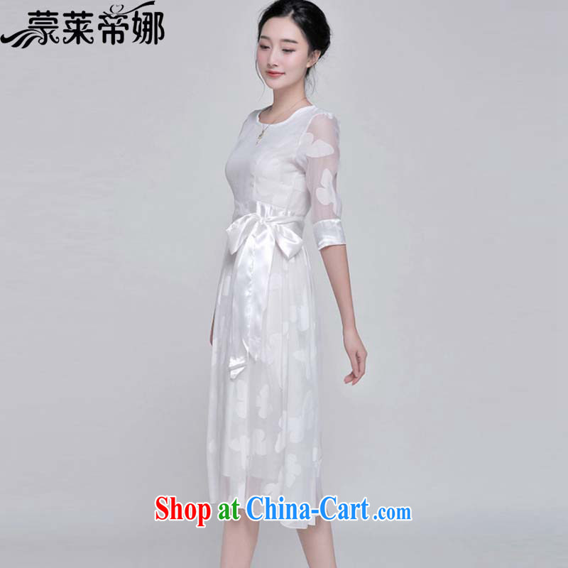 Tony Blair, in Dili, 2015 New Style beauty ladies Evening Dress butterfly stack embroidery silk dress women 8158 white XL, Tony Blair, in Dili, and shopping on the Internet