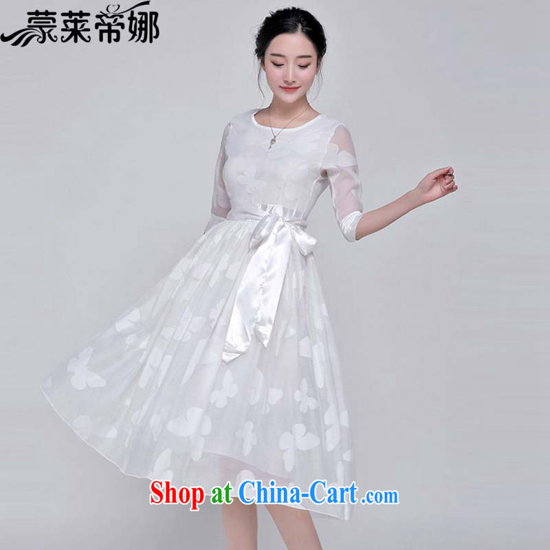 Tony Blair, in Dili, 2015 New Style beauty ladies Evening Dress butterfly stack embroidery silk dress women 8158 white XL, Tony Blair, in Dili, and shopping on the Internet