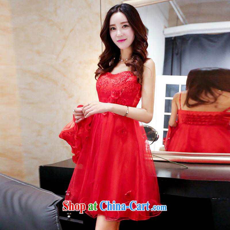 Kam Ming Yin Yue 7 wedding dress two-piece skirt 2015 spring loaded bride replacing the door festive red bows dress the Code Red L, Kam-ming 7 Yin Yue, shopping on the Internet