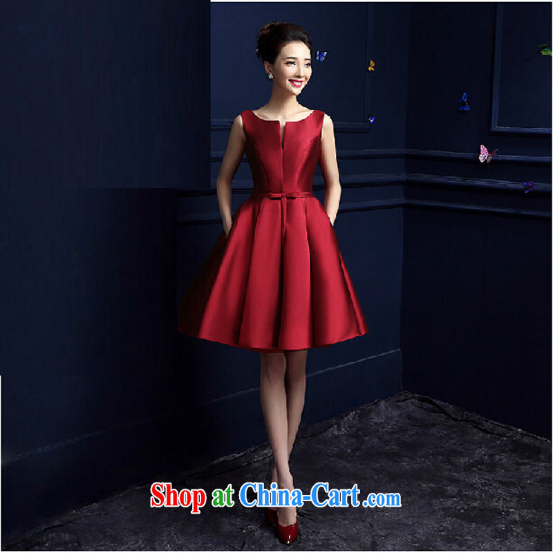 Pure bamboo yarn love 2015 New Red bridal wedding dress long evening dress evening dress uniform toasting Red double-shoulder dresses beauty champagne color short S, pure bamboo love yarn, shopping on the Internet
