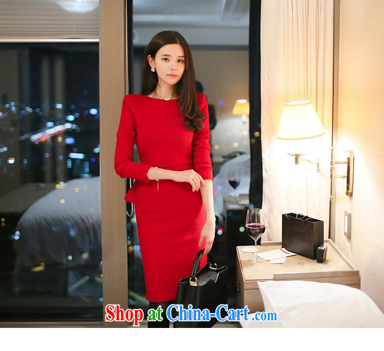 new long-sleeved elegant beauty skirt solid thick dress Korean marriage red dresses female Red M pictures, price, brand platters! Elections are good character, the national distribution, so why buy now enjoy more preferential! Health