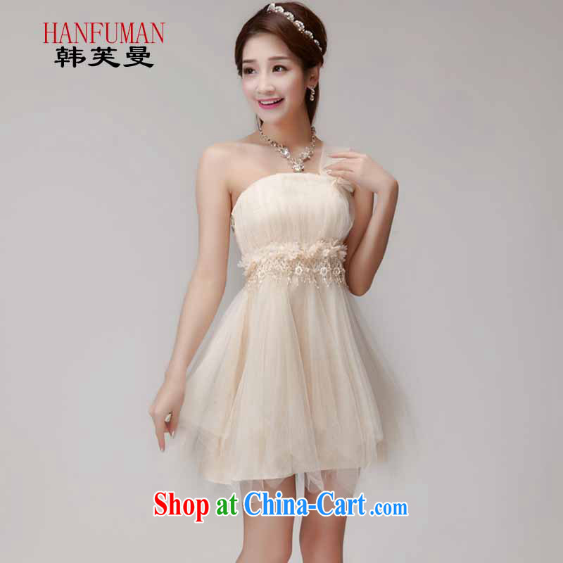 Korea could Cayman bridesmaid service 2015 new bridesmaid dresses in banquet dress sister skirt short, small dress summer pink L, Korea could Cayman (HEFOLLMON), online shopping