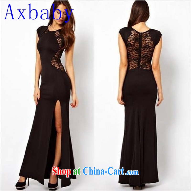Axbaby 2015 Summer in Europe video thin sexy language empty the forklift truck dresses behind lace skirt night dress 8018 red XXL, love Yan Babe (Axbaby), online shopping