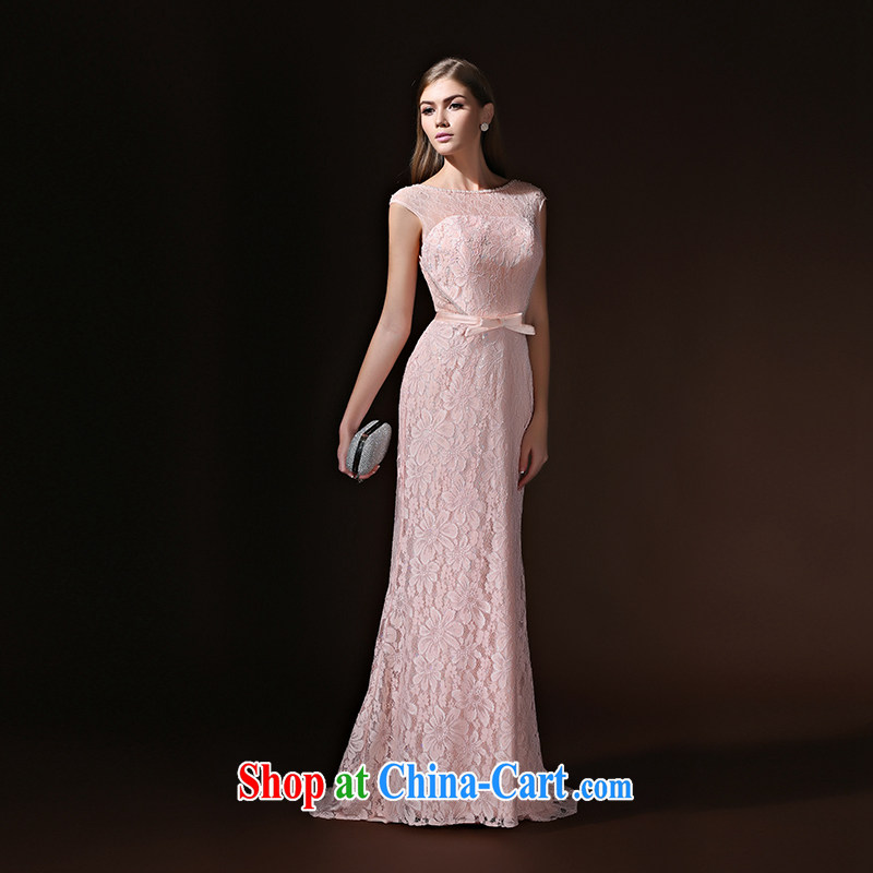 According to Lin Sa 2015 new toast Service Bridal wedding Evening Dress pink lace evening dress beauty annual summer long female pink XL, according to Lin, Elizabeth, and shopping on the Internet