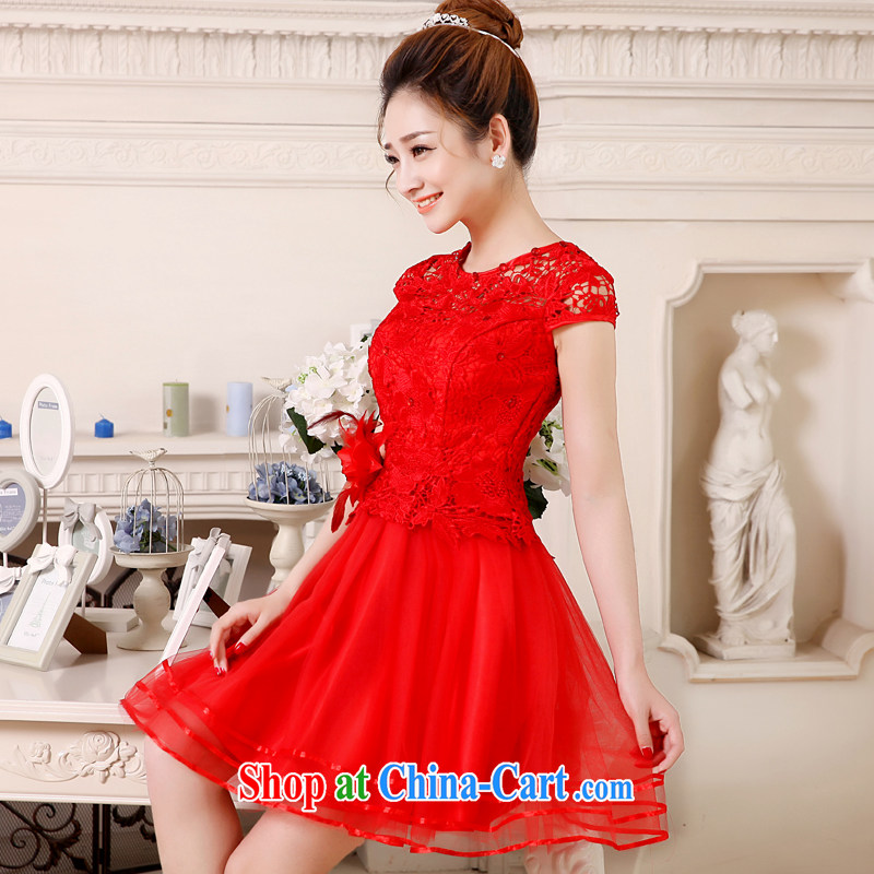 Bridal toast clothing 2015 new wedding dress red wedding bridesmaid clothing short small dress dresses summer XXL impression, Lady, and shopping on the Internet