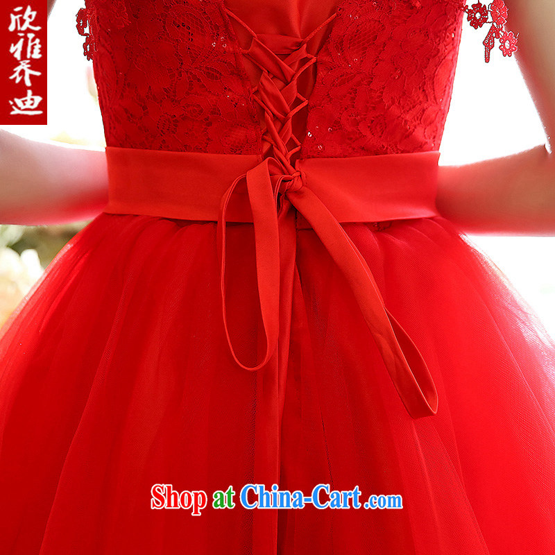 Yan, Jody 2015 New Red bridal toast serving short lace beauty wedding dress sister bridesmaid mission Small dress red XL, Yan, Jody (XINYAJODI), online shopping