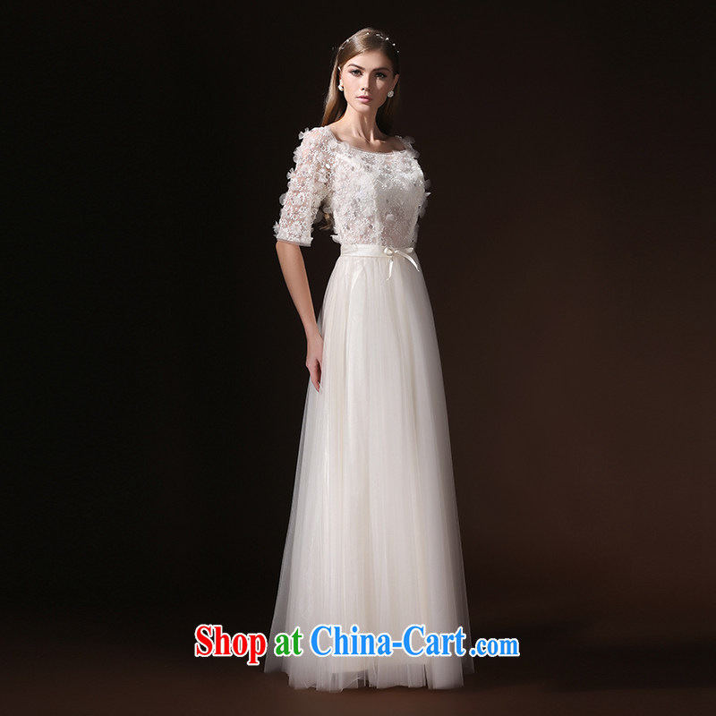 According to Lin Sha Evening Dress 2015 New Field shoulder long-sleeved bridal toast summer clothing moderator dress evening dress long, beige XL, according to Lin, Elizabeth, and shopping on the Internet